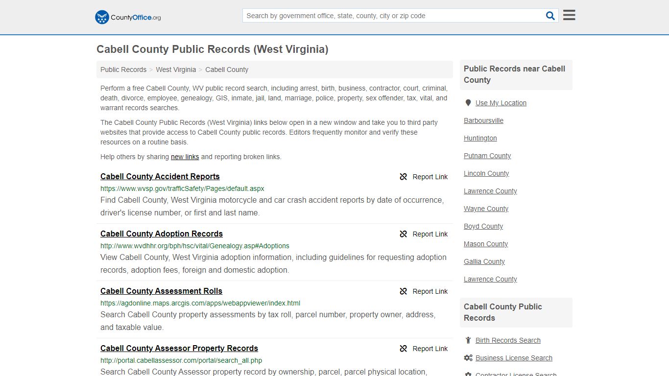 Public Records - Cabell County, WV (Business, Criminal ...